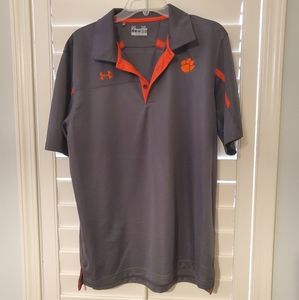 Men's XL Under Armour Clemson Polo Gray & Orange